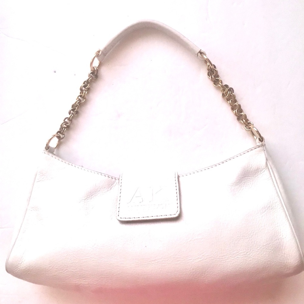 Vintage Leather Anne Klein White Hand Bag